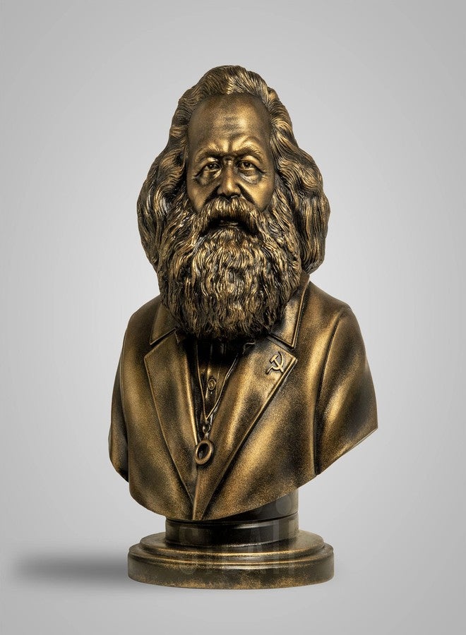SILAII Karl Marx Sculpture - Handmade Statue for Home Decor and Gift - Collectible Figurine (Antique Bronze, 5 Inch) - Image 1